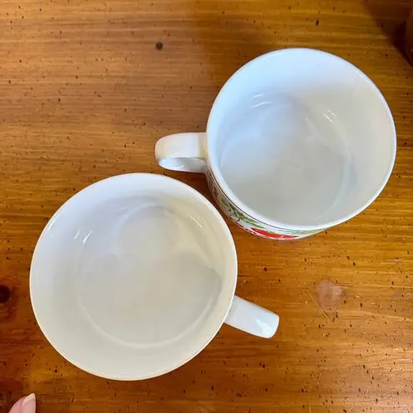 Vintage Soup Mug Set Vegetable Tomato Pea Potato Farmhouse Kitchen Retro Bowl - Picture 3 of 4